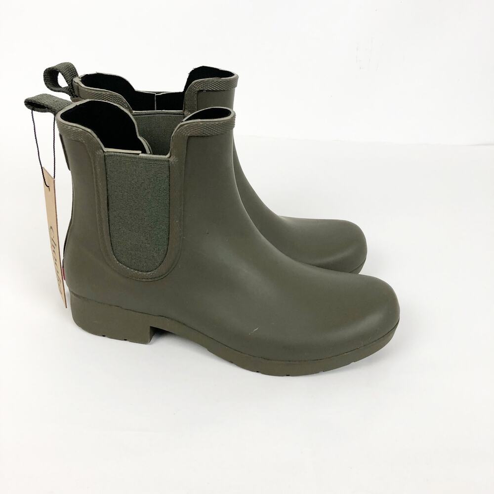Chooka Womens Eastlake Chelsea Rain Boots Size 6 Green Waterproof Ankle NWT